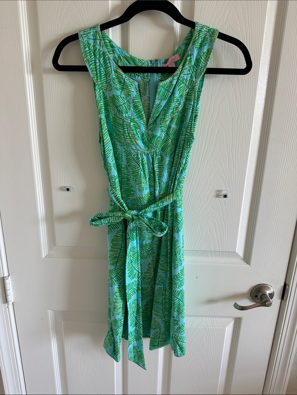 Lilly Pulitzer Mint and Green Palm Print Dress